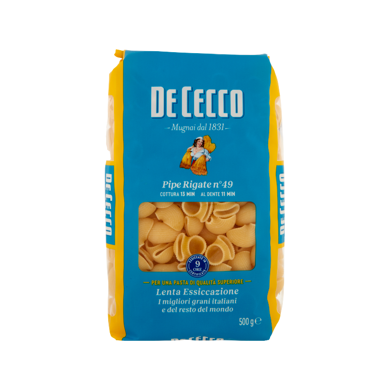 De Cecco n. 49 Pipe rigate De Cecco n. 49 Pipe rigate short pasta 17.64 oz / 500 gr