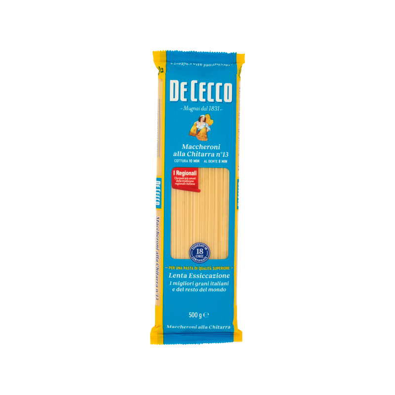 De Cecco n. 13 guitar macaroni / maccheroni chitarra De Cecco n. 13 guitar macaroni / maccheroni chitarra long pasta 17.64 oz / 500 gr