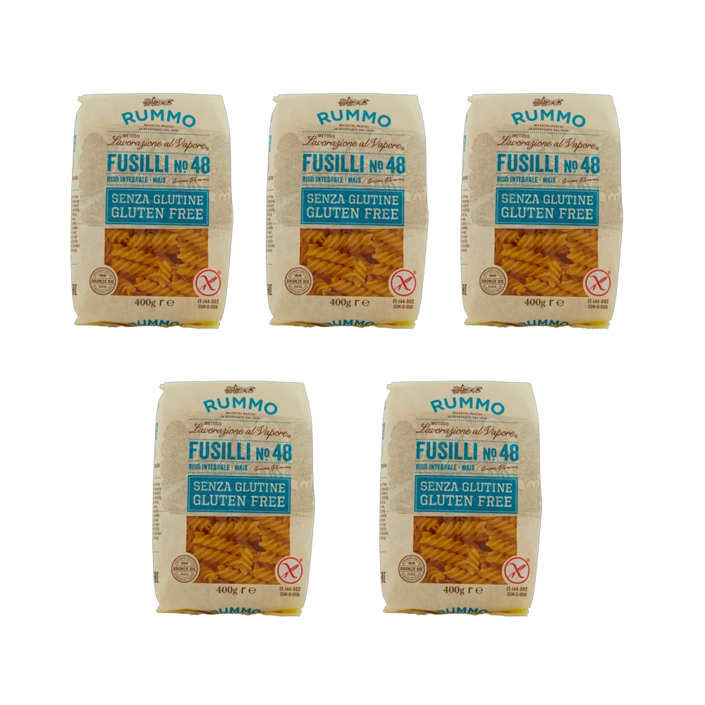 Rummo Fusilli n. 48 – GLUTEN FREE 5xBundel - 210418-2 Rummo Fusilli n. 48 gluten free (Pack of 5) pasta 70.55 oz / 2.00 kg