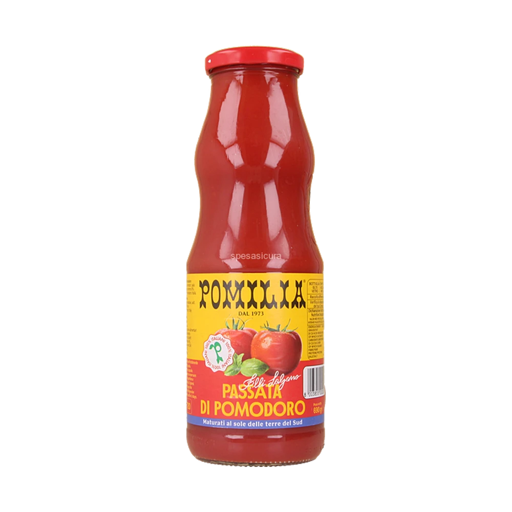 Pomilia Tomato Passata Italian tomato purée Pomilia Tomato Passata / Italian tomato purée sauces & tapenades 24.34 oz / 690 g
