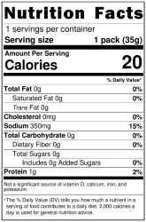 Nutrition Label shop for pasta