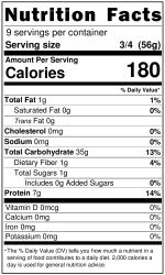 Nutrition Label shop for pasta