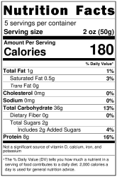 Nutrition Label shop for pasta