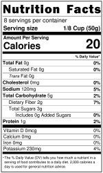 Nutrition Label shop for pasta