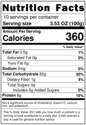 NutritionLabel-CAPUTO FARINA DI RISO SENZA GLUTINE